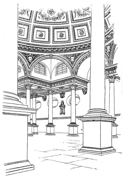 Wnętrze kościoła św. Szczepana, Walbrook, City of London, 1893 autorstwa Unbekannt
