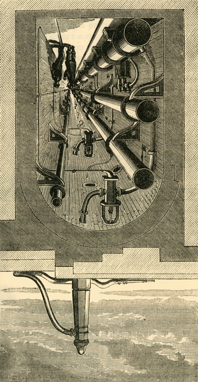 Wnętrze metra, wiadukt Holborn, c1876. autorstwa Unbekannt