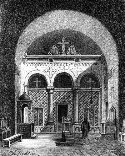 Wnętrze kościoła, Egipt, 1881 autorstwa Unbekannt