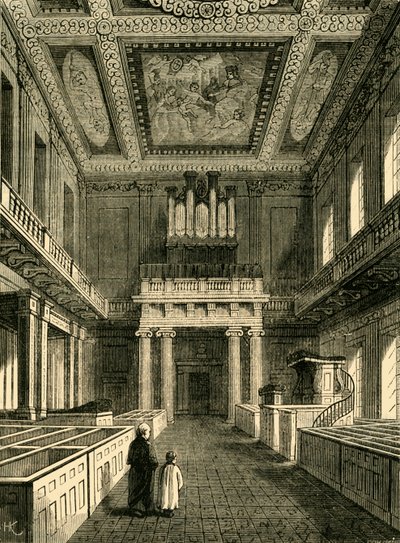 Wnętrze Kaplicy Królewskiej Bankietowej Domu, Whitehall, 1881 r. autorstwa Unbekannt