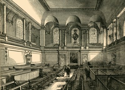 Wnętrze kaplicy Szpitala Podrzutków, ok. 1876 r. autorstwa Unbekannt