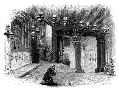 Wnętrze Kaplicy Narodzenia, Betlejem, ok. 1888 r. autorstwa Unbekannt