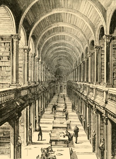 Wnętrze Biblioteki, Trinity College, 1898. autorstwa Unbekannt