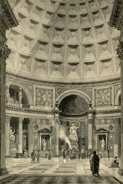 Odrestaurowane wnętrze Panteonu w Rzymie, 1890 r. autorstwa Unbekannt