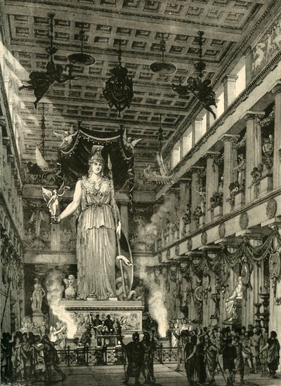 Wnętrze Partenonu, odrestaurowane, 1890 r. autorstwa Unbekannt