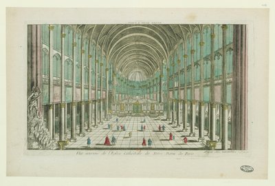 Widok wnętrza katedry Notre-Dame de Paris, ok. 1770. autorstwa Unbekannt