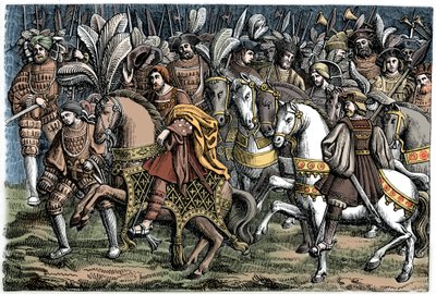 Wywiad między Franciszkiem I i Henrykiem VIII na Polu Złotej Sukni, 1520, 1870. autorstwa Unbekannt