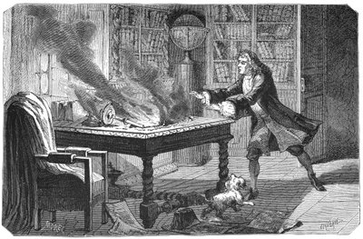 Isaac Newton, angielski naukowiec i matematyk, 1874 autorstwa Unbekannt