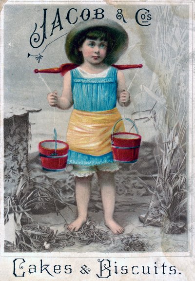 Ciasta i ciastka Jacob and Cos., c1900-c1920s. Pocztówka reklamowa autorstwa Unbekannt