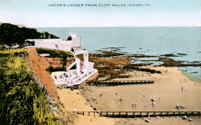 Jacobs Ladder, widziany z Cliff Walks, Sidmouth, Devon, początek XX wieku autorstwa Unbekannt