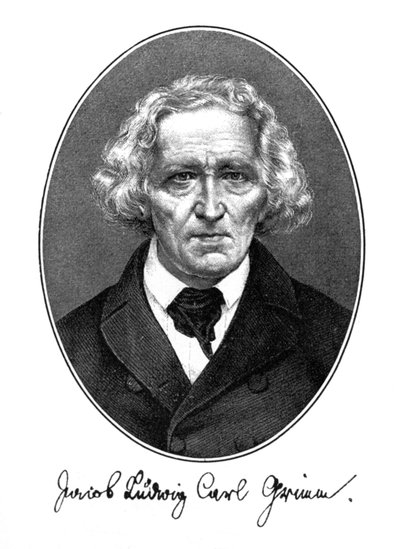 Jakob Ludwig Karl Grimm, niemiecki pisarz, filolog i mitolog, 1887 autorstwa Unbekannt