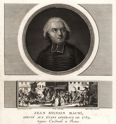 Jean-Sylvain Mauri lub Jean-Sifrein Maury (1746-1817), francuski kardynał, arcybiskup i biskup Montefiascone autorstwa Unbekannt