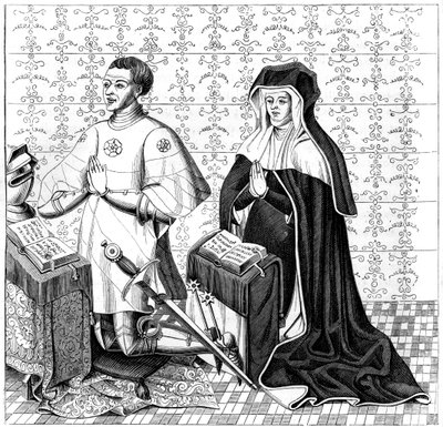 Jean Jouvenel des Ursins jego żona Michelle de Vitry, modląca się, XIV lub XV wiek 1849 autorstwa Unbekannt