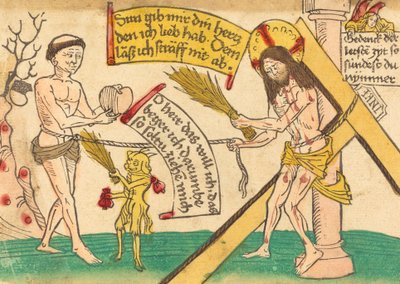 Jezus przyciąga wiernych do serca, 14801490. autorstwa Unbekannt