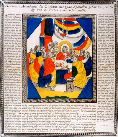 Jezus i jego uczniowie podczas Ostatniej Wieczerzy, XIX w. autorstwa Unbekannt