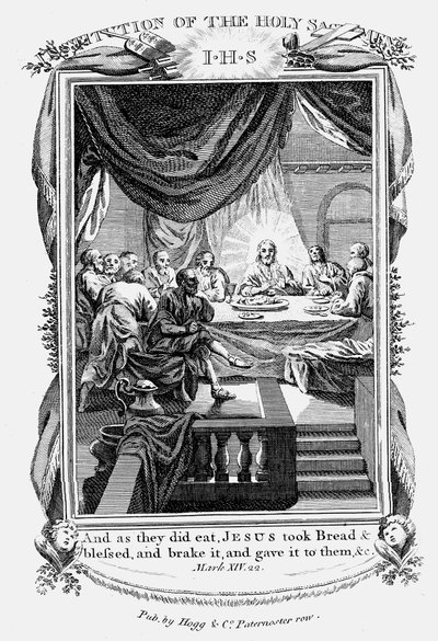 Jezus i jego uczniowie podczas Ostatniej Wieczerzy, ok. 1804 r. autorstwa Unbekannt