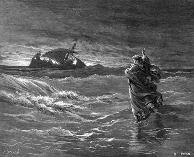 Jezus chodzący po wodzie, 1866 autorstwa Unbekannt