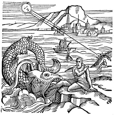 Jonasz wypluwany przez wieloryba, 1557 autorstwa Unbekannt