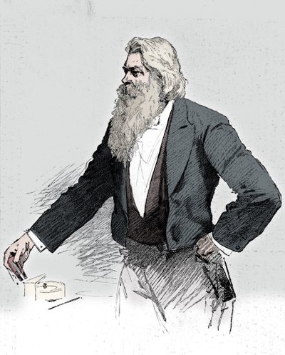 Joseph Wilson Swan, brytyjski fizyk i chemik, demonstrujący elektromagnetyzm, 1889 autorstwa Unbekannt