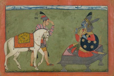 Awatar Kalki, przyszłe wcielenie Wisznu, ca. 1700-1710. autorstwa Unbekannt