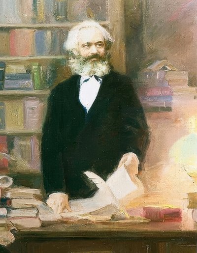 Karol Marks w swoim gabinecie. Około 1875 autorstwa Unbekannt