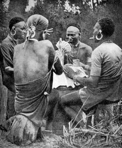 Kenijczycy grający w karty, 1922 autorstwa Unbekannt