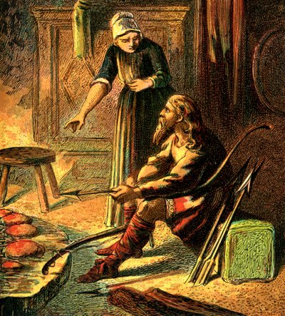 Król Alfred i ciastka, ok. 1850 autorstwa Unbekannt