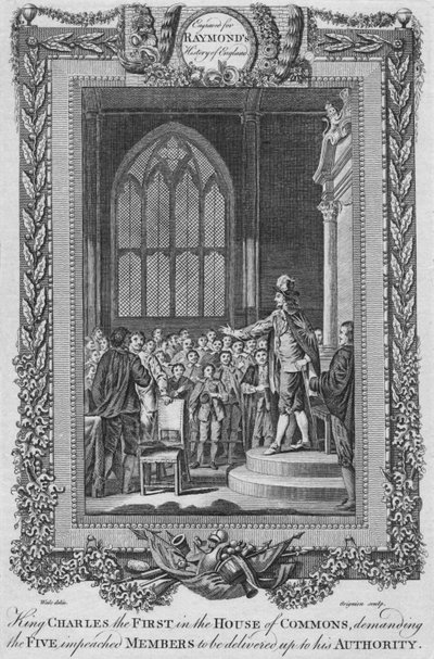 Król Karol I w Izbie Gmin, c1787 autorstwa Unbekannt
