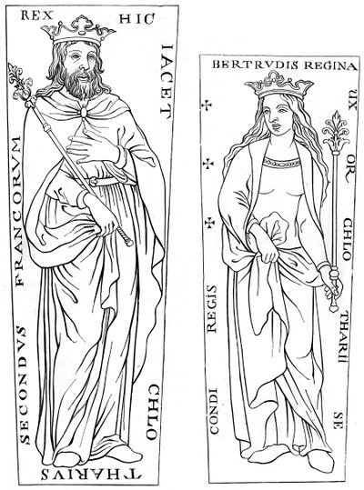 Król Clotaire II 584-629 i Bertude 575-604, XII wiek 1849 autorstwa Unbekannt
