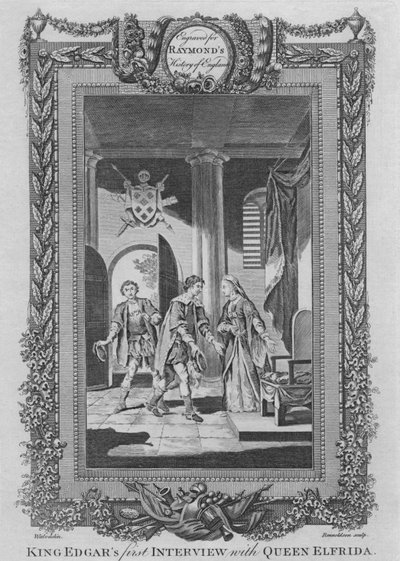 Pierwszy wywiad króla Edgara z królową Elfridą, ok. 1787 r. autorstwa Unbekannt