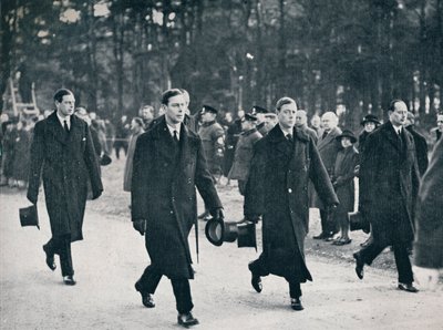 Król Edward VIII i jego trzej bracia podążają za lawetą, 1936 autorstwa Unbekannt