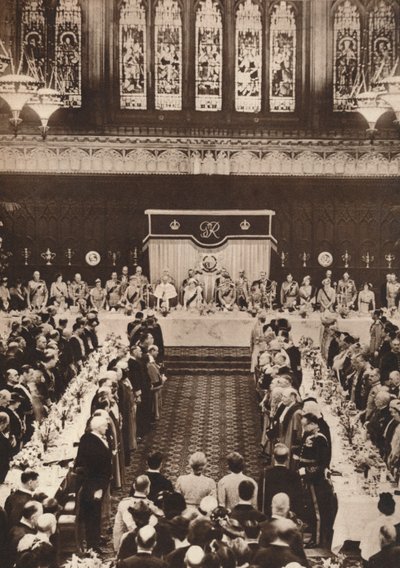 Król Jerzy VI i królowa Elżbieta na lunchu z okazji koronacji, 1937 autorstwa Unbekannt