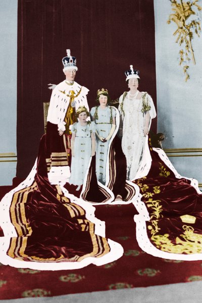 Król Jerzy VI i królowa Elżbieta w dniu koronacji, 1937 r autorstwa Unbekannt