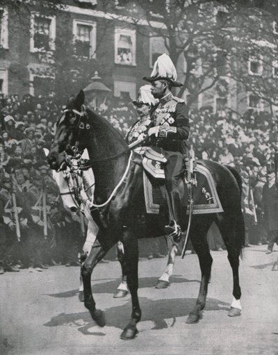 Król Jerzy V na pogrzebie swojego ojca, króla Edwarda VII, Londyn, 20 maja 1910. autorstwa Unbekannt