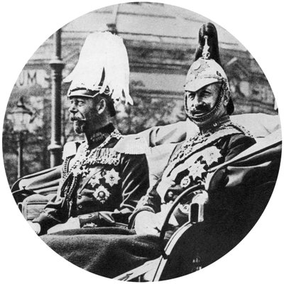 Król Wielkiej Brytanii Jerzy V i cesarz niemiecki, Berlin, 1913 autorstwa Unbekannt