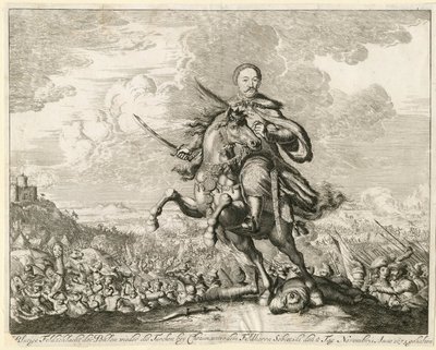 Król Jan III Sobieski w bitwie pod Chocimiem 11 listopada 1673, 1673 autorstwa Unbekannt