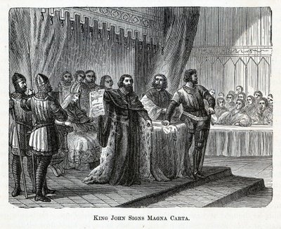 Król Jan podpisuje Magna Carta, 1882 autorstwa Unbekannt