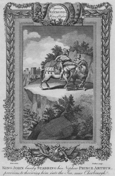 Król Jan nikczemnie Zadźgał swojego siostrzeńca, księcia Artura, przed wrzuceniem go do Morza, c1787 autorstwa Unbekannt