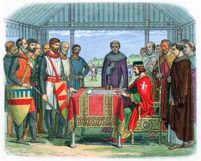 Król Jan podpisujący Magna Carta w Runnymede, Surrey, 15 czerwca 1215 1864 autorstwa Unbekannt