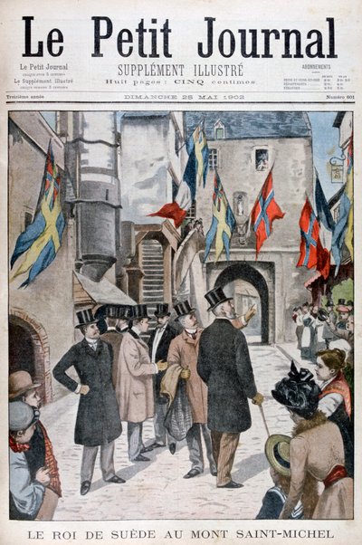 Król Szwecji Oskar II z wizytą na Mont Saint-Michel, Normandia, Francja, 1902 autorstwa Unbekannt