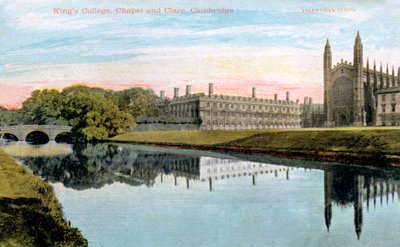 Kings College, Kings College Chapel i Clare College, Cambridge, początek XX wieku autorstwa Unbekannt
