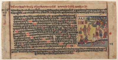 Kryszna kradnie ubrania gopi: Strona z rozproszonego rękopisu Bhagavata Purana, ca. 1620-30. autorstwa Unbekannt