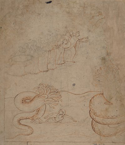 Kryszna ujarzmia Węża Kaliję w rzece Jamuna..., ca. 1780. autorstwa Unbekannt