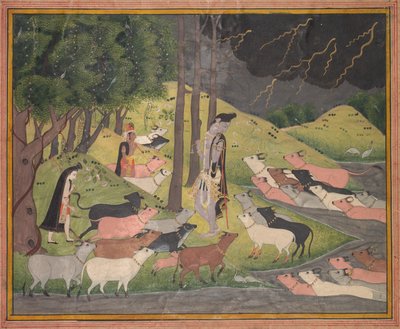 Krishna Przyzywający Krowy, c. 1780-1790. autorstwa Unbekannt