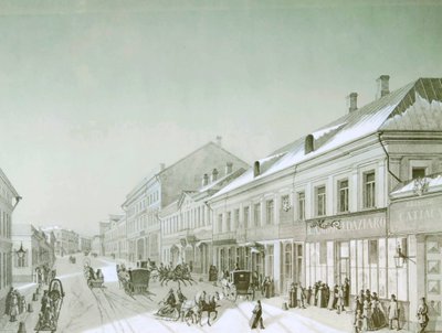 Kuznetsky Most, Moskwa, Rosja, lata czterdzieste XIX wieku. autorstwa Unbekannt