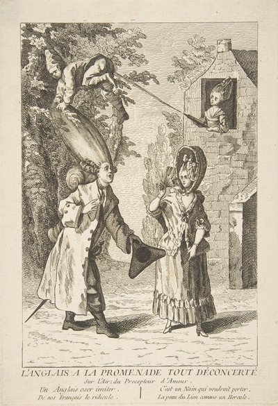 Anglik na promenadzie dość zakłopotany, 1720-75. autorstwa Unbekannt