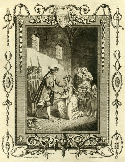 Lady Elżbieta Grey prosi Edwarda IV o przywrócenie jej ziem, 1461, 1783 . autorstwa Unbekannt