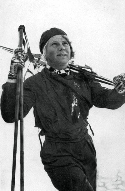 Laila Schou-Nilsen, norweska narciarka, Zimowe Igrzyska Olimpijskie, Garmisch-Partenkirchen, Niemcy, 1936 autorstwa Unbekannt