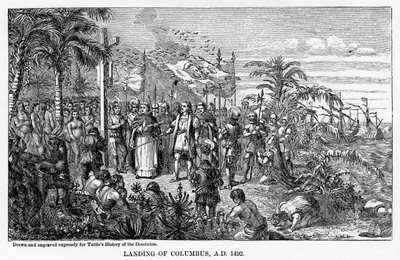 Lądowanie Kolumba, AD 1492, 1877 autorstwa Unbekannt