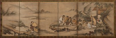 Krajobraz: Siedmiu Mędrców z Bambusowego Gaju, okres Momoyama, 1568-1615. autorstwa Unbekannt